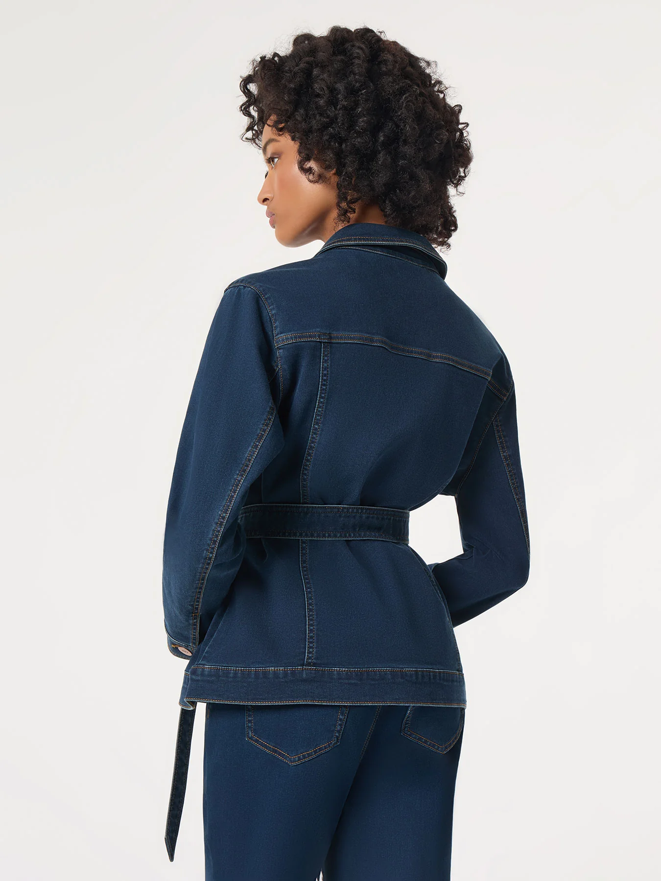 Petite Denim Belted Button-Front Jacket - Image 4