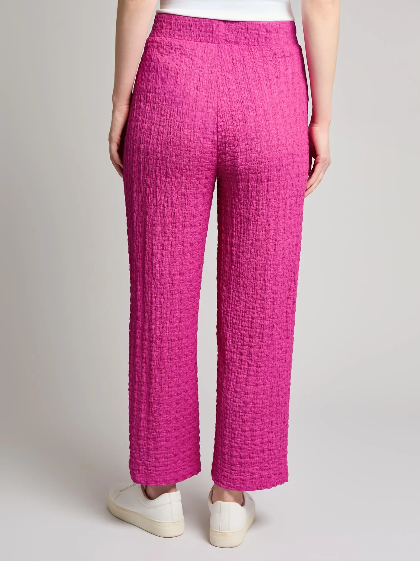 Petite Pull-On Textured Wide Leg Cropped Pant - Image 3