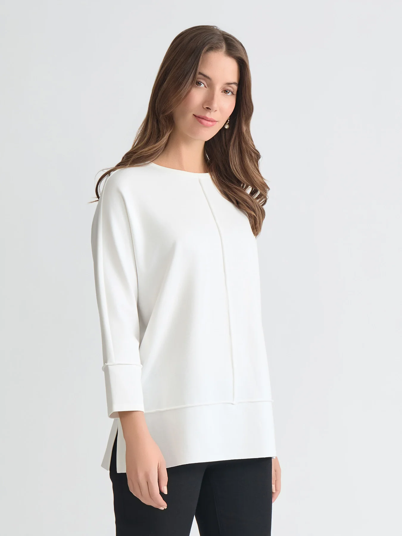 Plus Size Seam Detail Dolman Tunic - Image 3
