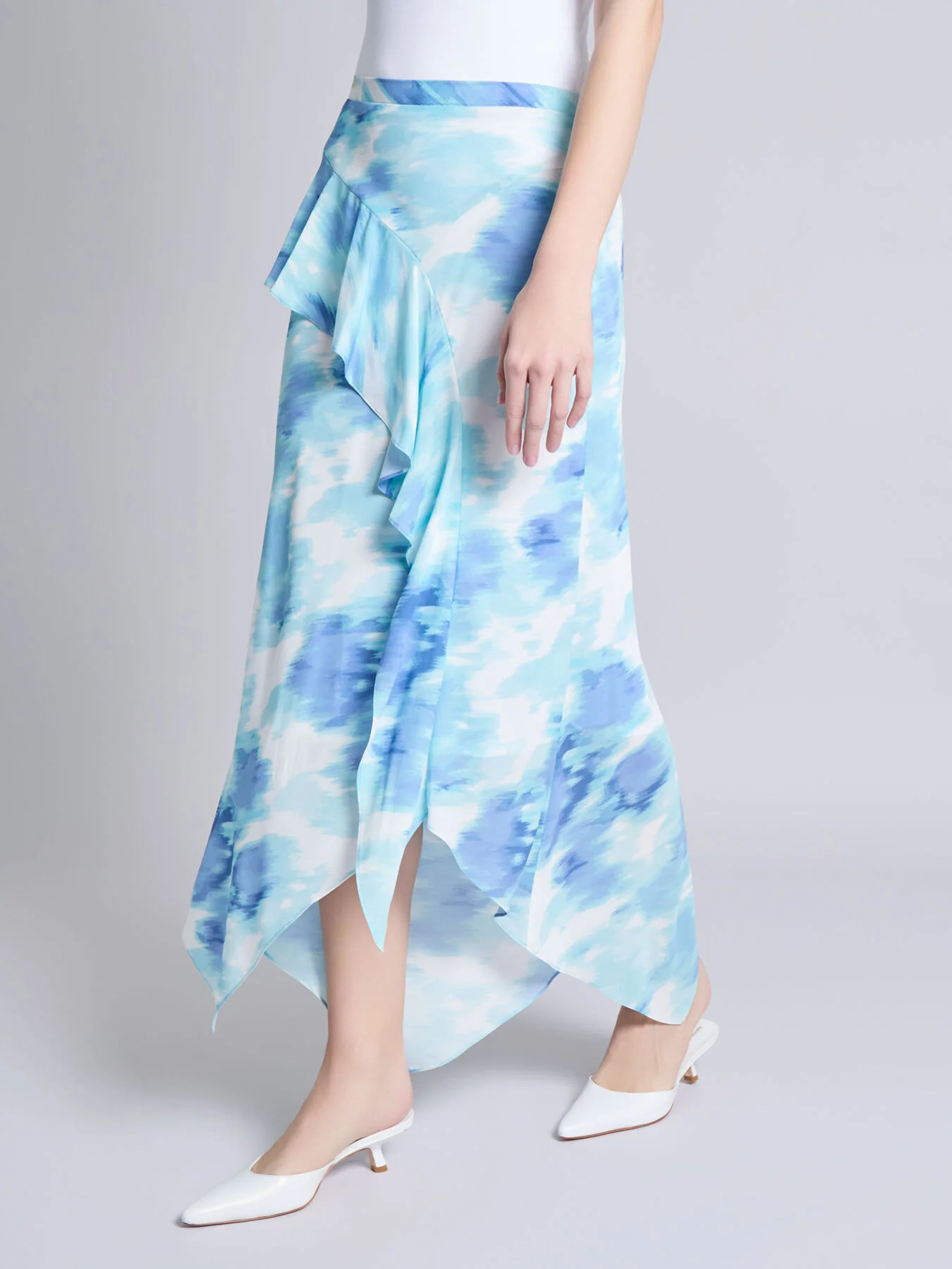 Pull-On Ruffle Trim Midi Skirt - Image 3